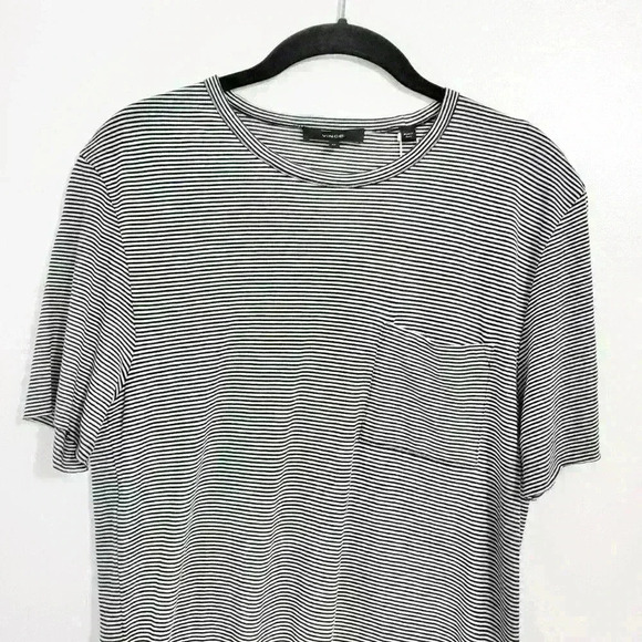 Vince Black & Gray Feeder Stripe Pocket T-Shirt - Picture 8 of 11